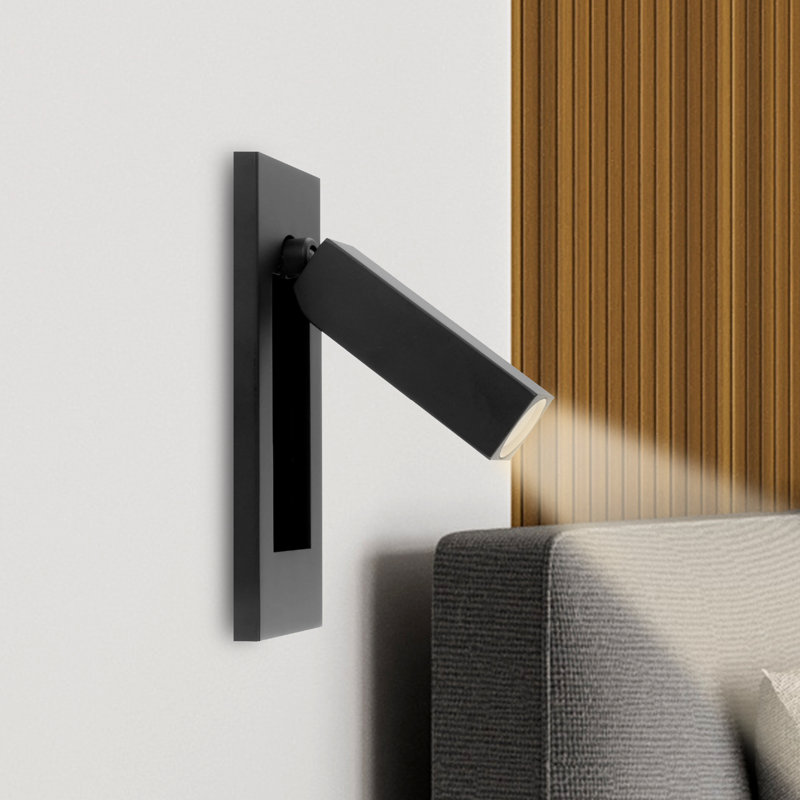 Wall Mounted Bedside LED Reading Light Sconce odern Compact Design Warm White 3000K Adjustable Rotating Head Recessed Installation Simple On